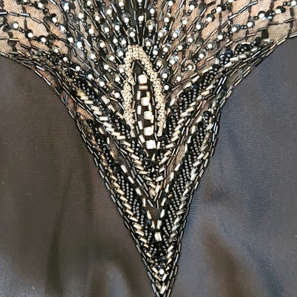 💥Alyce Designs vintage black dress with beads 3 - Picture 2 of 16